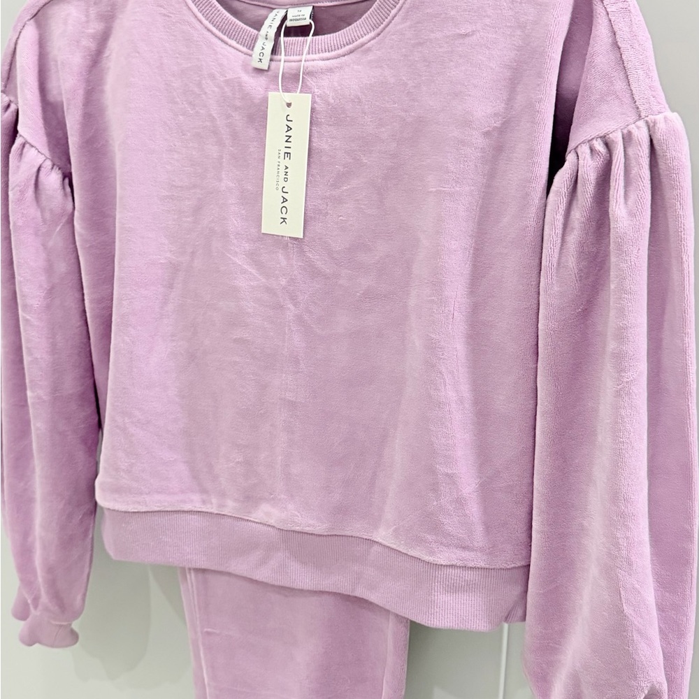 Janie and Jack Lilac Girls Velour Matching Set - Picture 7 of 7
